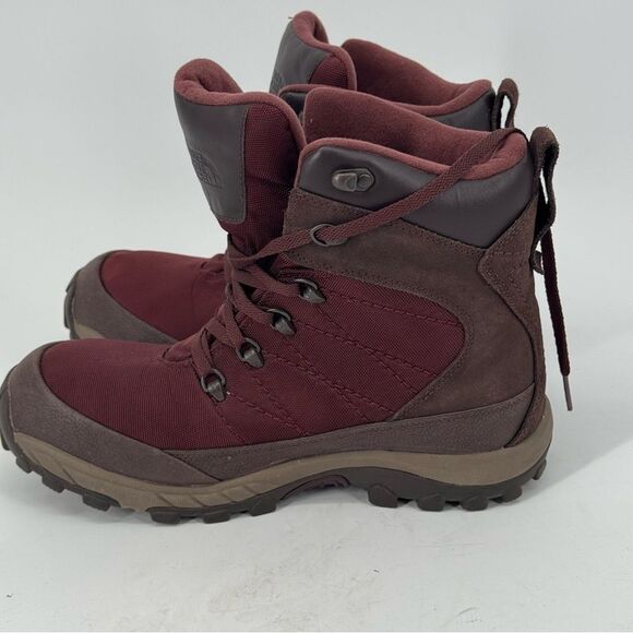 Men's 11 North Face Waterproof Hiking Burgundy Pre-owned Warm Winter Snow Boots - Picture 5 of 9